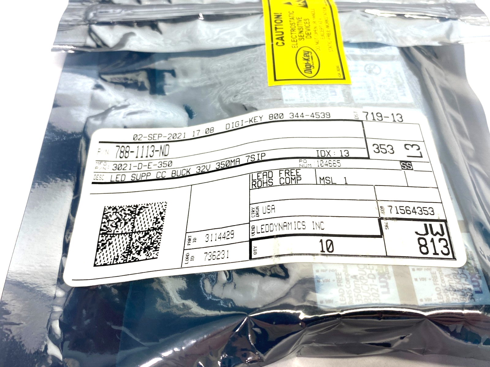 LEDDynamics 3021-D-E-350 Constant Current Driver Buck Puck 350mA PKG OF 10 - Maverick Industrial Sales