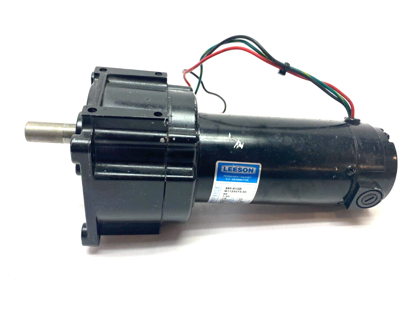 Leeson M1125073.00 Permanent Magnet DC Gearmotor 1/8HP 90V 1.3A 94 rpm 985-613D - Maverick Industrial Sales