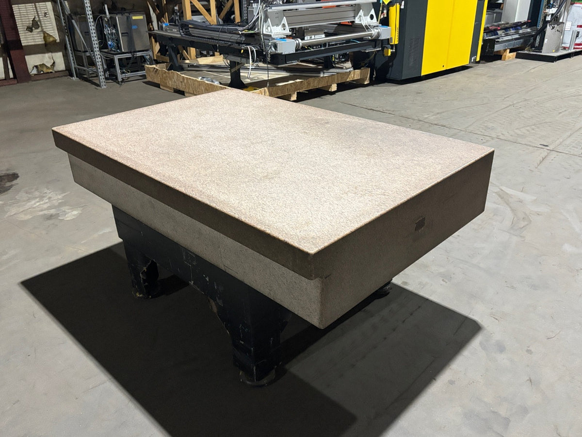 Pink Granite Stone Surface Plate Inspection QC Table, 72" x 48" x 12" - Maverick Industrial Sales