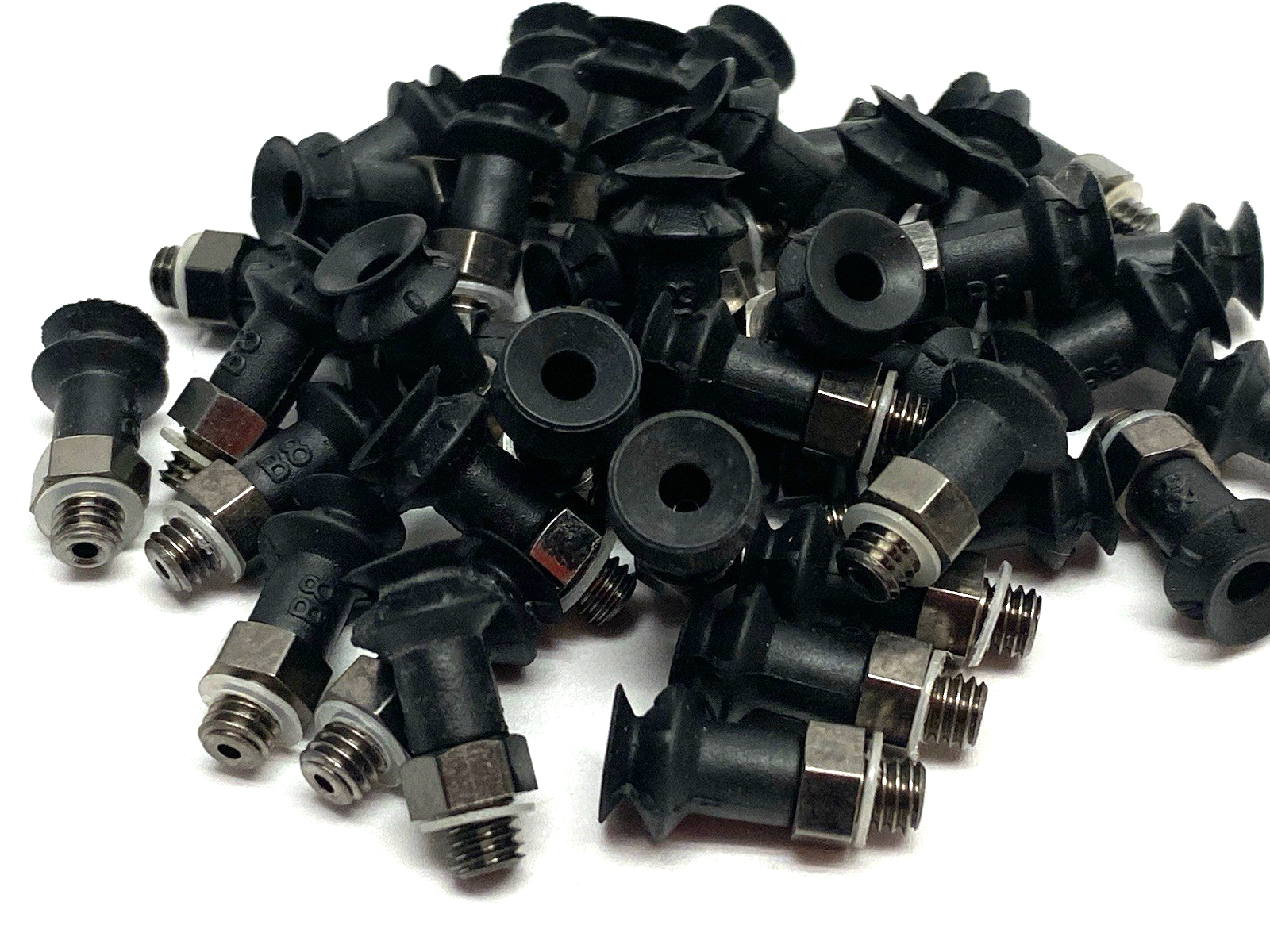 B8.10.01AB | Piab Round Bellows Suction Cup Black M5 Male, 3250083 LOT OF 40 - New – Open box - Maverick Industrial Sales