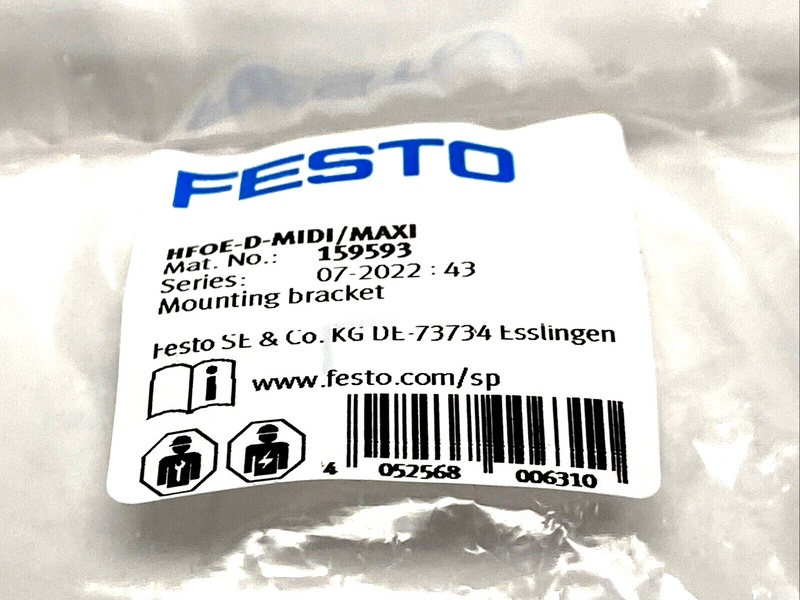 Festo HFOE-D-MIDI/MAXI Mounting Bracket 159593 LOT OF 2 - Maverick Industrial Sales