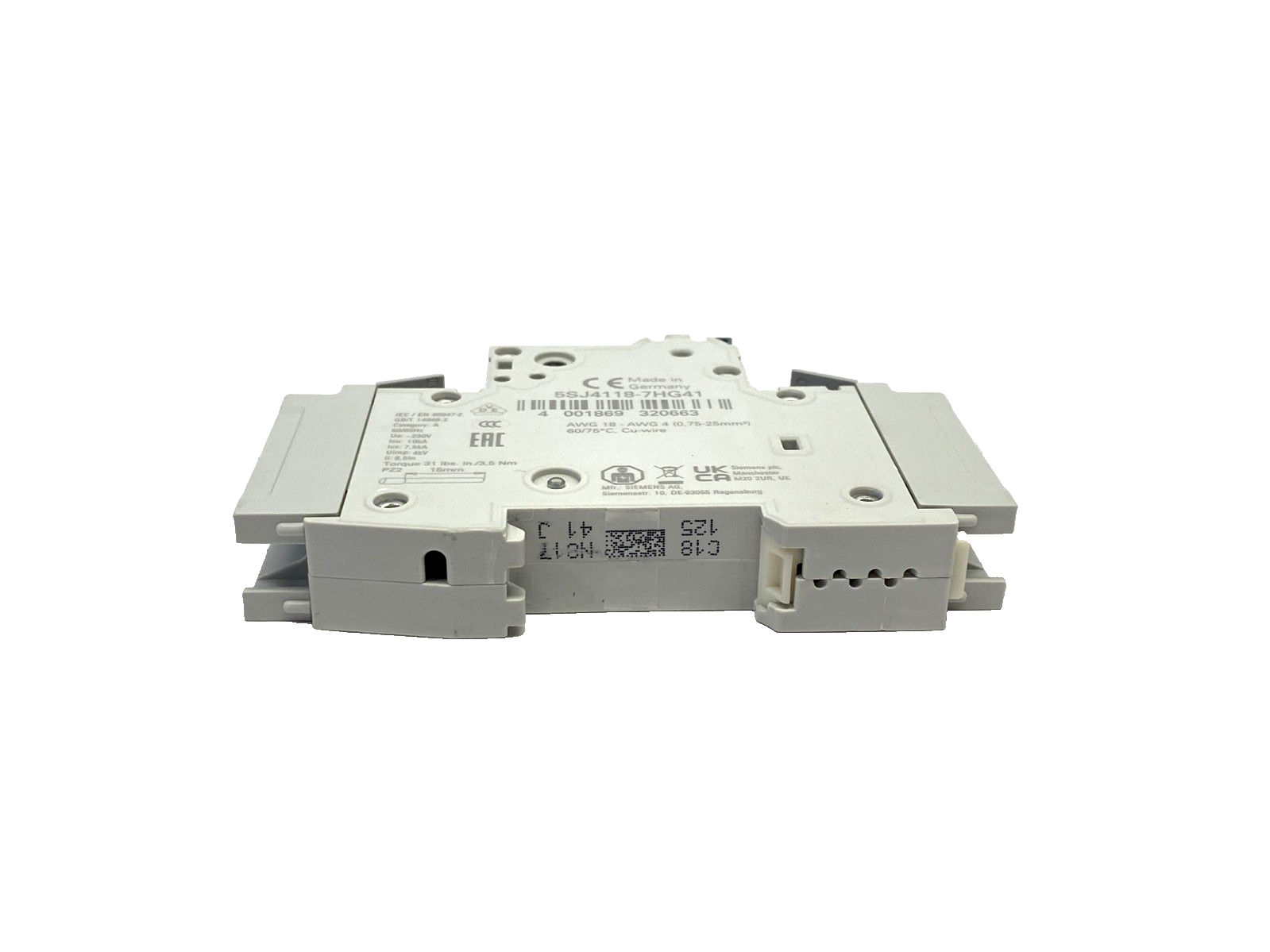 Siemens 5SJ4118-7HG41 Miniature Circuit Breaker 240V 15kA, 1-Pole, C-Trip, 15A - Maverick Industrial Sales