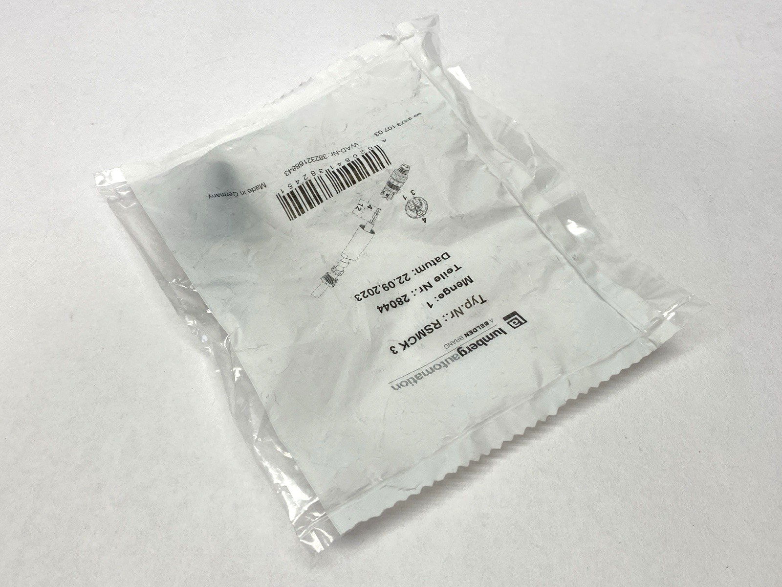 Lumberg Automation RSMCK 3 Connector 3-Pole M8 28044 - Maverick Industrial Sales