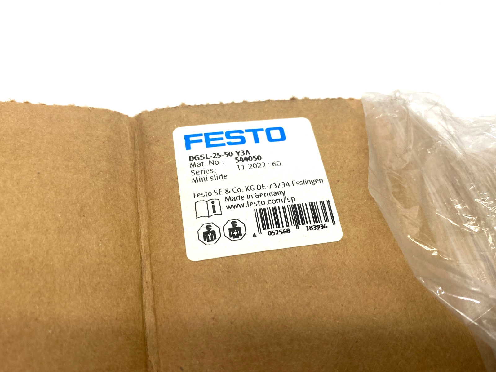 Festo DGSL-25-50-Y3A Mini Slide, 32mm Bore, 50mm Stroke, 544050 - Maverick Industrial Sales