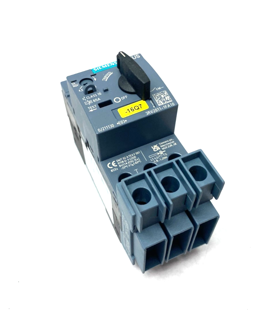 Siemens 3RV2011-1FA10 SIRIUS Motor Protector Circuit Breaker Frame Size S00 5A - Maverick Industrial Sales