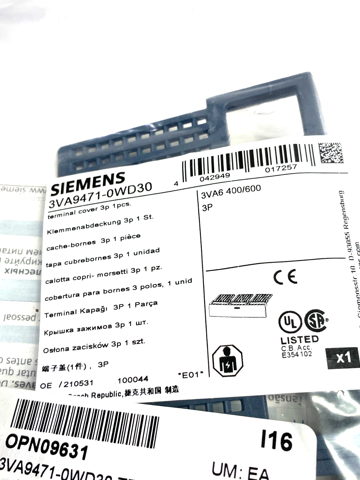 Siemens 3VA9471-0WD30 Low-Voltage Circuit Breaker Accessory - Maverick Industrial Sales