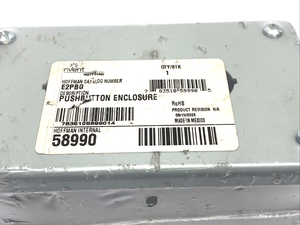 Hoffman E2PBG Pushbutton Enclosure, Type 12, 2PBx22.5mm 58990 - Maverick Industrial Sales