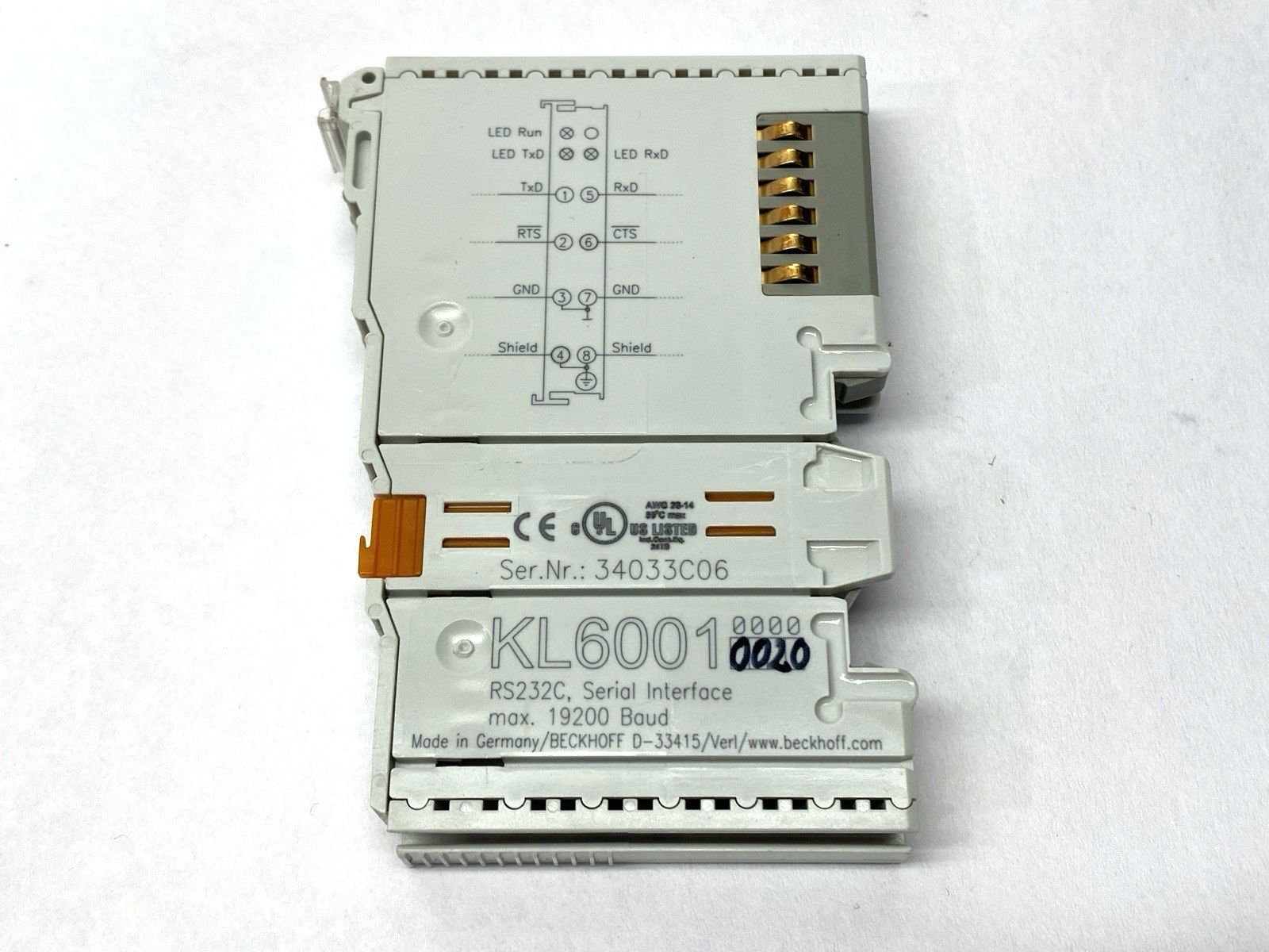 KL6001 | Beckhoff Communication Interface Bus Terminal 1-Channel - Used - Maverick Industrial Sales