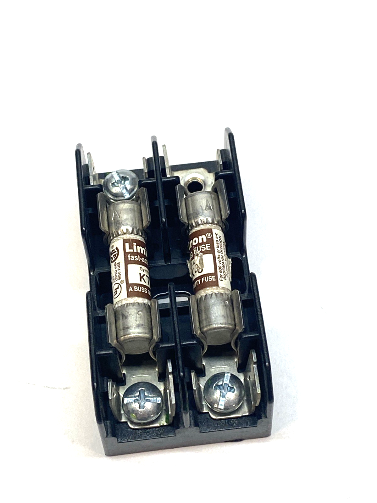 BM6032SQ | Bussmann 2-Pole Midget Fuse Block 30A 600V MISSING SCREW - Used - Maverick Industrial Sales