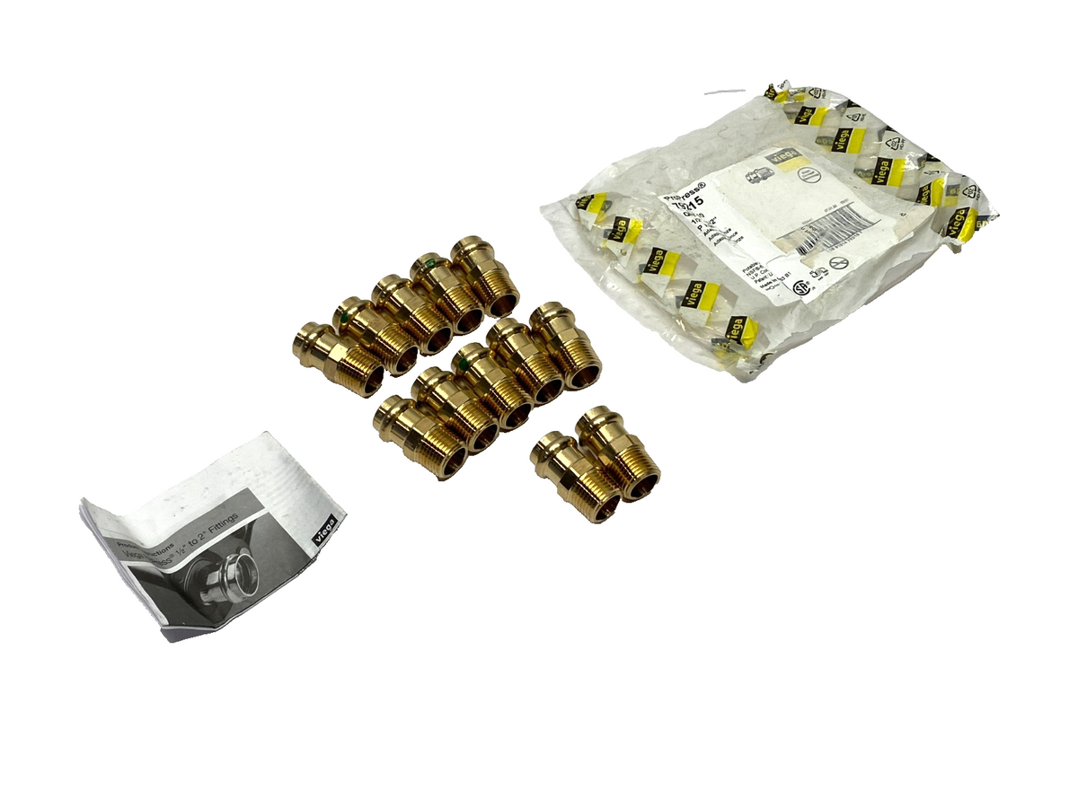 Viega 79215 ProPress Adapter, 1/2" x 1/2", Press Conn. x MPT, Bronze, LOT OF 12 - Maverick Industrial Sales