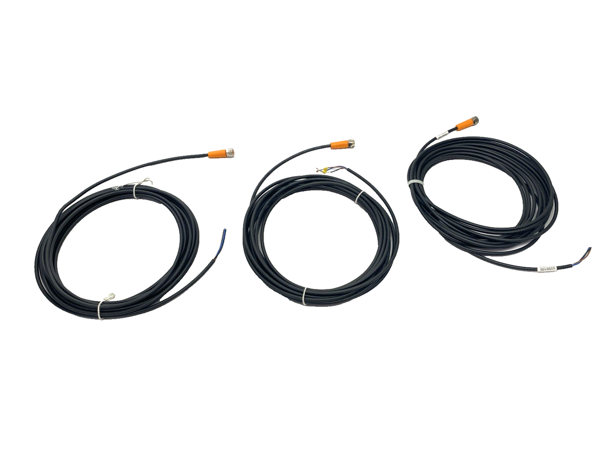 ifm EVC142 Female Cordset M8 3-Pin 5m ADOGF030MSS0005H03 LOT OF 3 - Maverick Industrial Sales