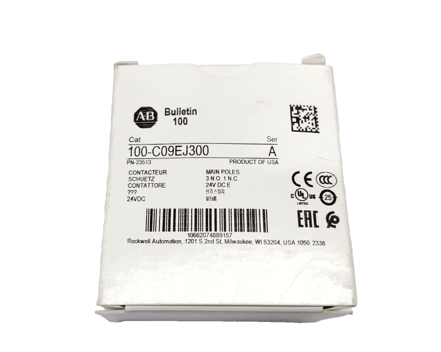 100-C09EJ300 | Allen Bradley Ser. A Contactor, 9A 3P 24VDC - New - Maverick Industrial Sales