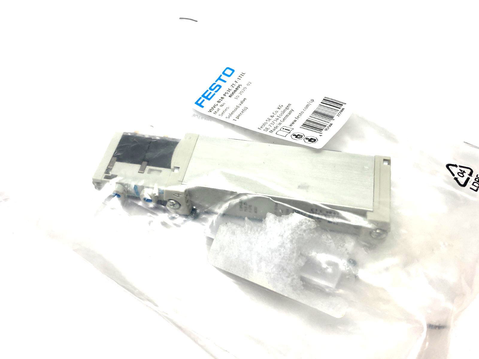 Festo VUVG-B18-P53E-ZT-F-1T1L Solenoid Valve, 5/3 Exhausted, 8004895 - Maverick Industrial Sales