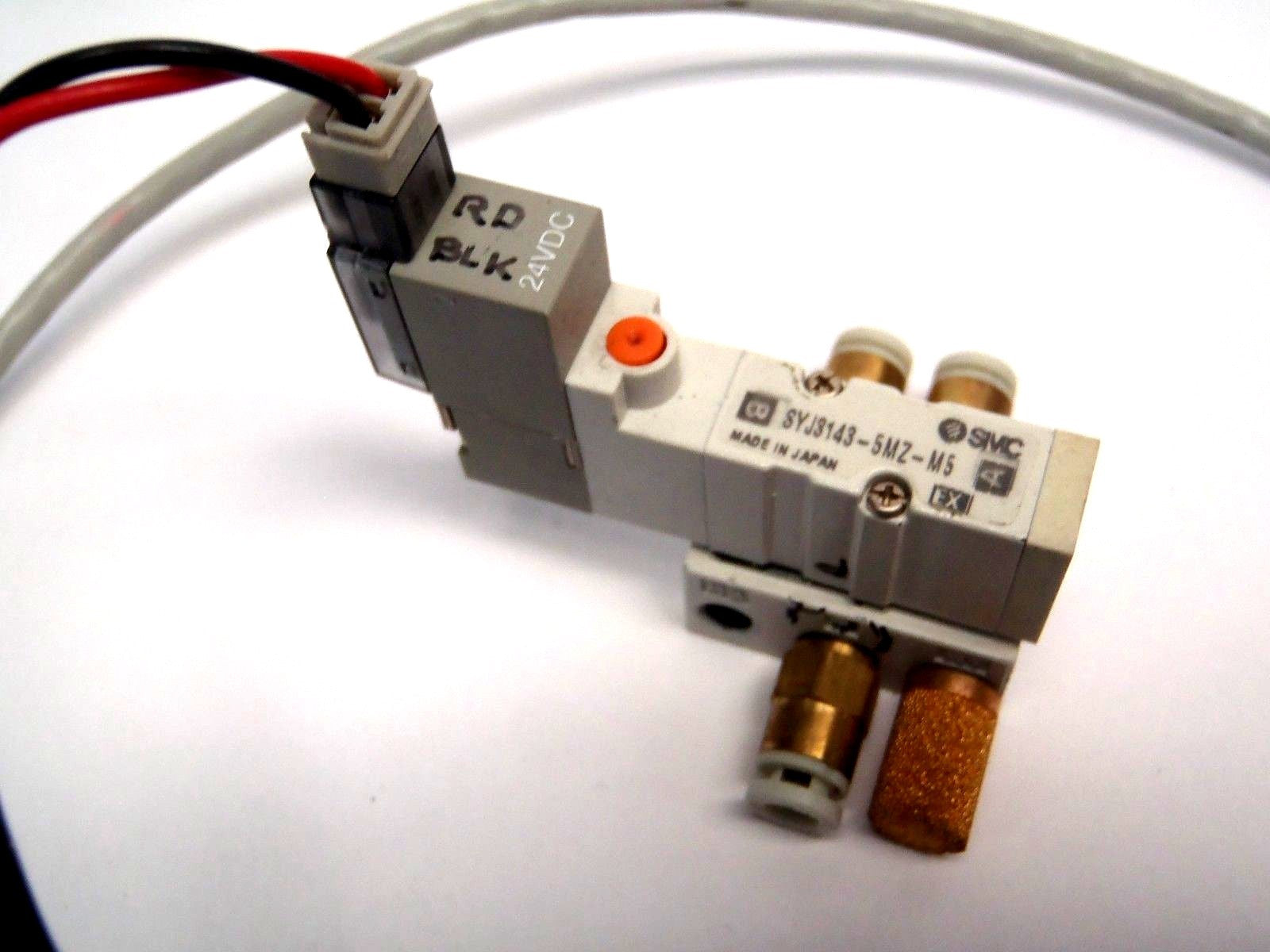 SYJ3143-5MZ-M5 EX | SMC Solenoid Valve 24VDC 5 Way Valve Base - Used - Maverick Industrial Sales