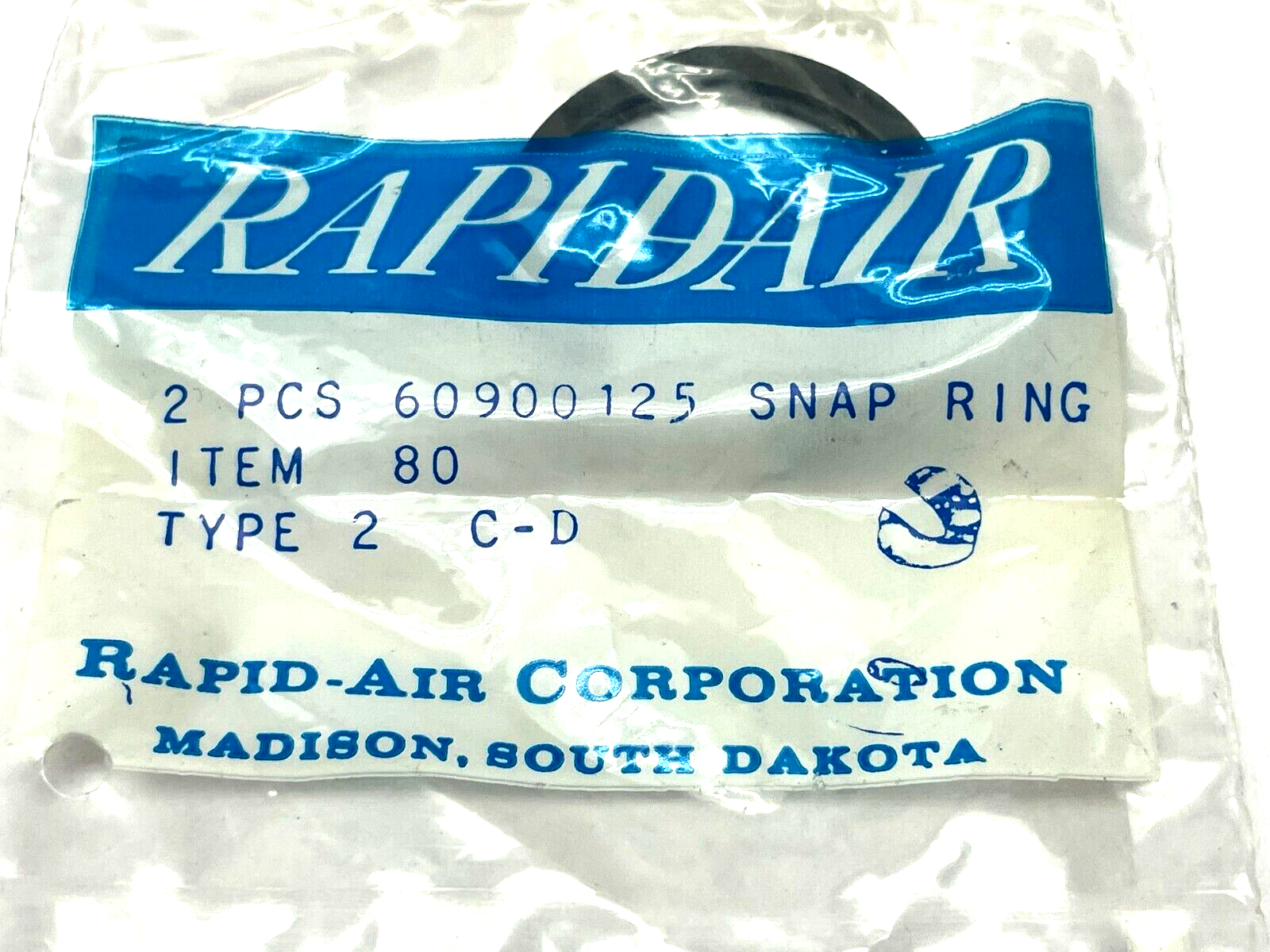 Rapid Air 60900125 Snap Rings LOT OF 2 PKGS - Maverick Industrial Sales
