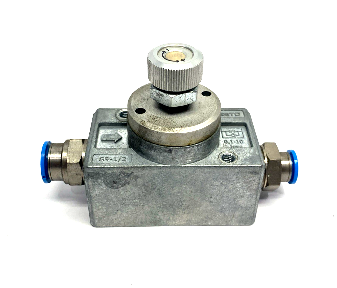 Festo GR-1/2 Pneumatic One-Way Flow Control Valve G 1/2" 3720 - Used - Maverick Industrial Sales