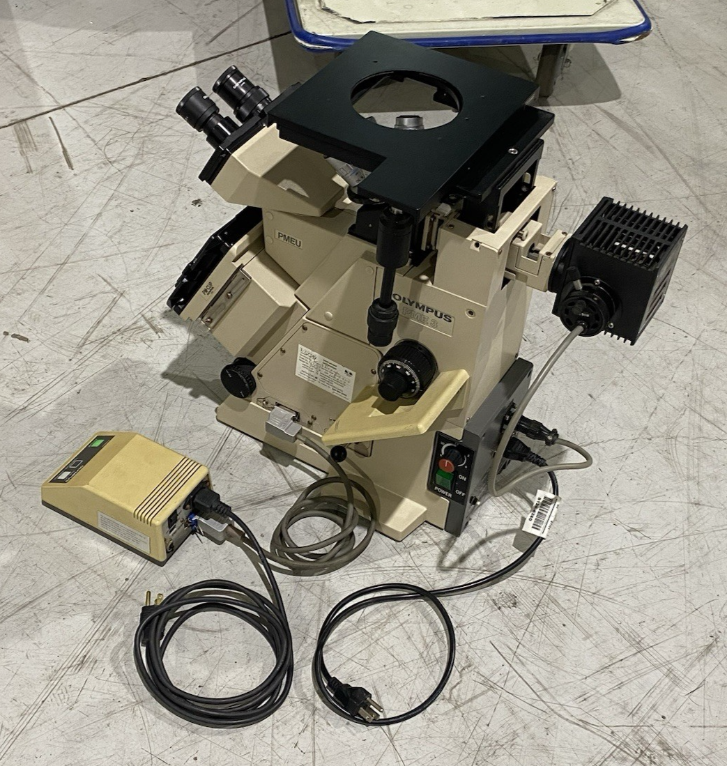 PME 3 | Olympus Metallurgical Microscope, 5-Position Scope Head, TH3 Power Supply - Used - Maverick Industrial Sales