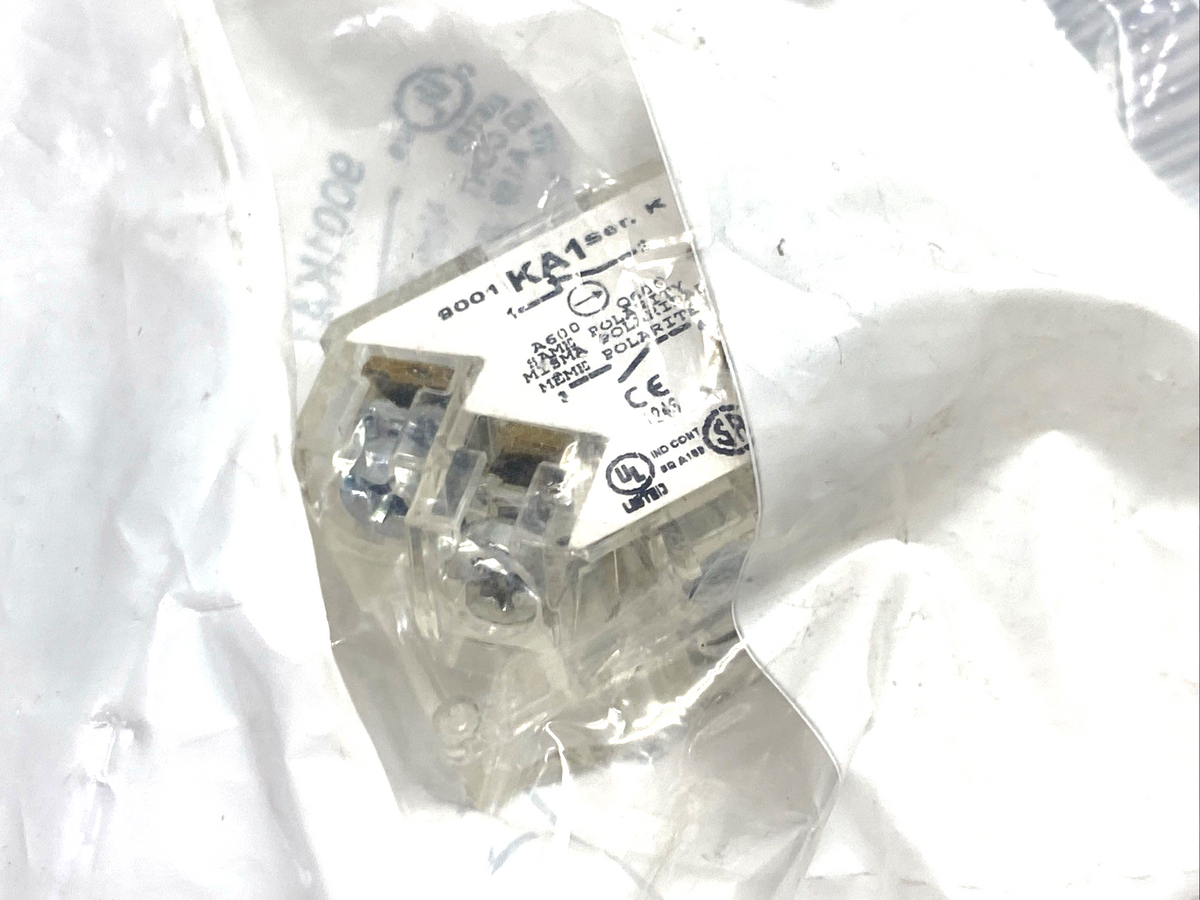 9001KA1 | Schneider Electric Contact Block, Pushbuttons Type K, SK, & KX 1NO 1NC - New - Maverick Industrial Sales