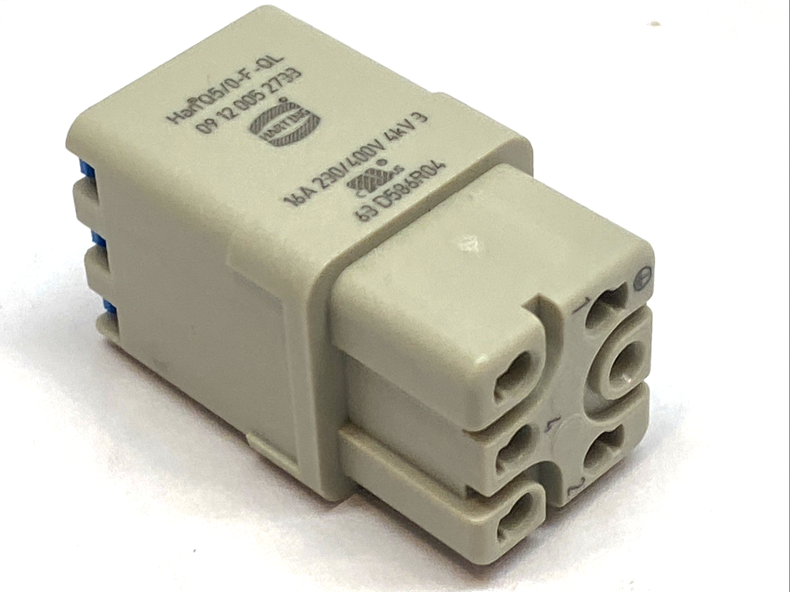 Han Q5/0-F-QL | Harting Female Insert 5+PE 16A 400V Quick Lock 09120052733 - New – Open box - Maverick Industrial Sales