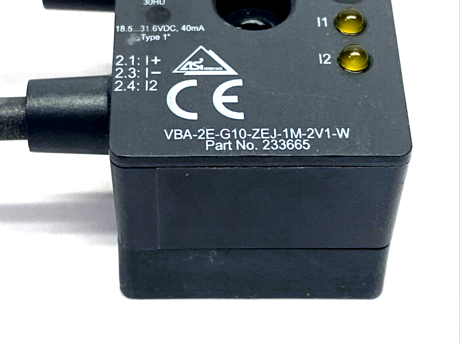 Pepperl+Fuchs VBA-2E-G10-ZEJ-1M-2V1-W AS-Interface Module 233665 MISSING SCREW - Maverick Industrial Sales