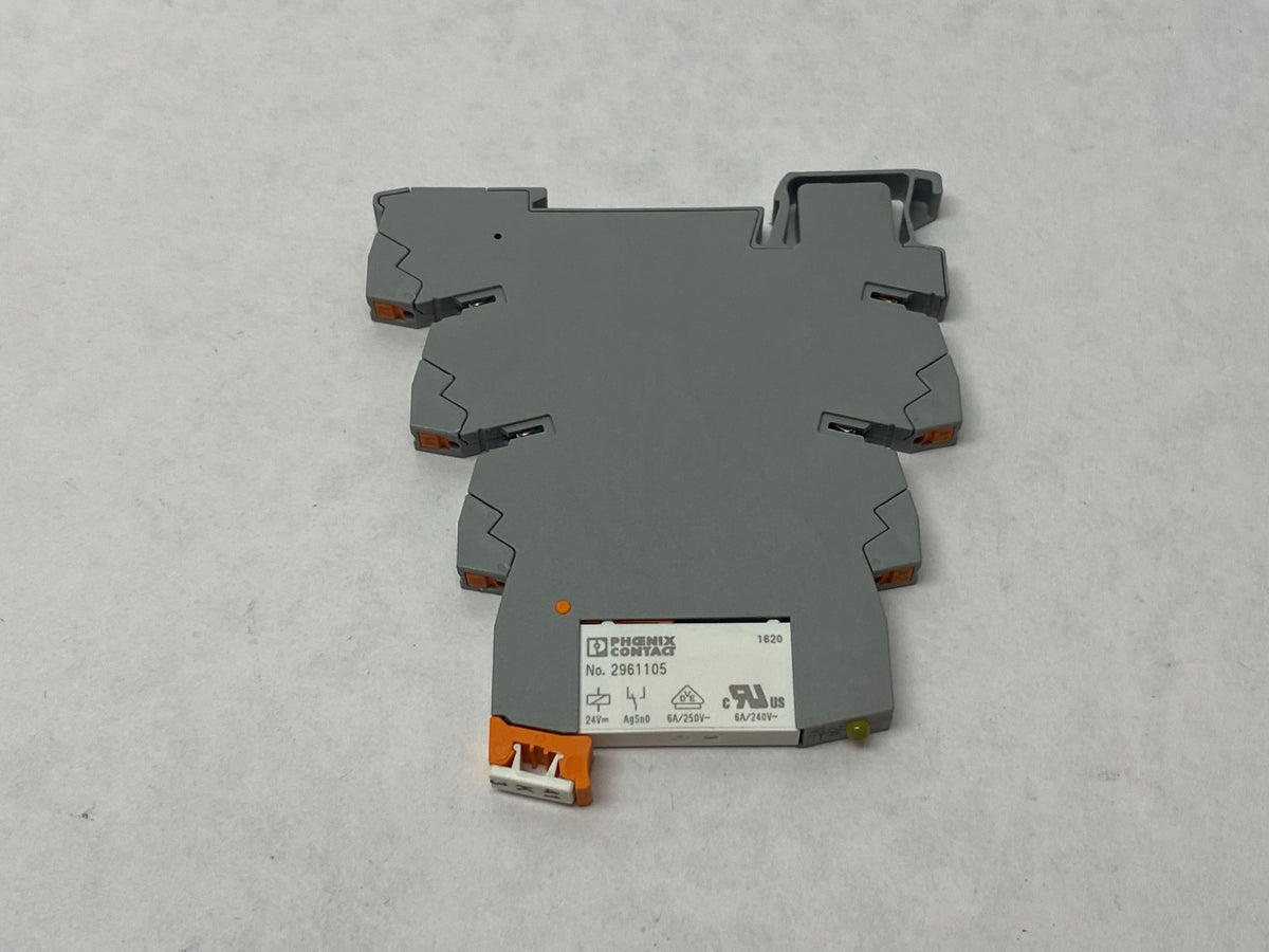 PLC-BPT-24DC/21,2900445,2961105 | Phoenix Contact PLC-BPT-24DC/21 Plug-In Relay Base 2900445 w/ 2961105 Relay - Used - Maverick Industrial Sales