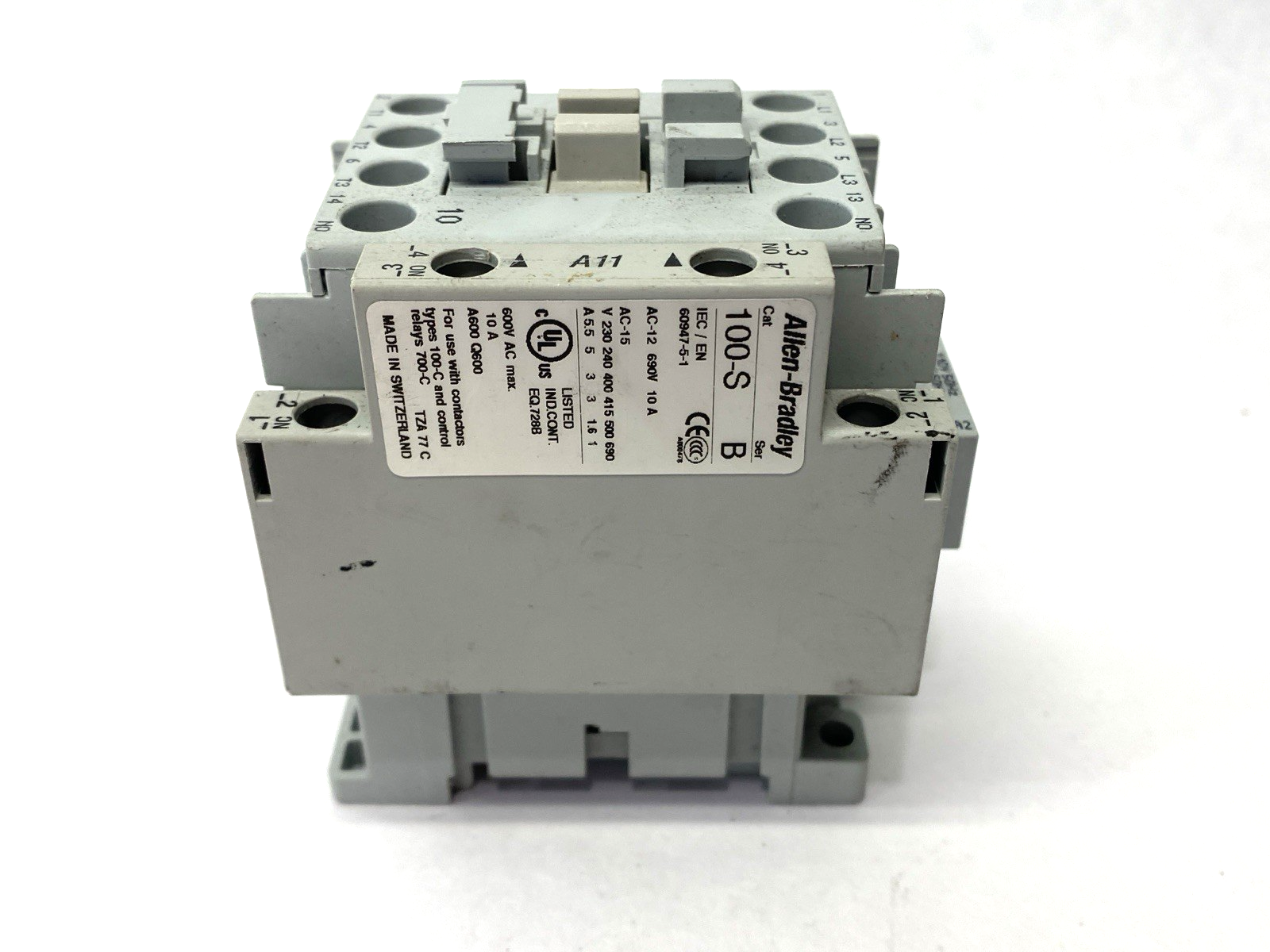 Allen Bradley 100-C23D10 Ser. C IEC Contactor 3-Pole 120VAC 23A w/ 100-S Ser. B - Maverick Industrial Sales
