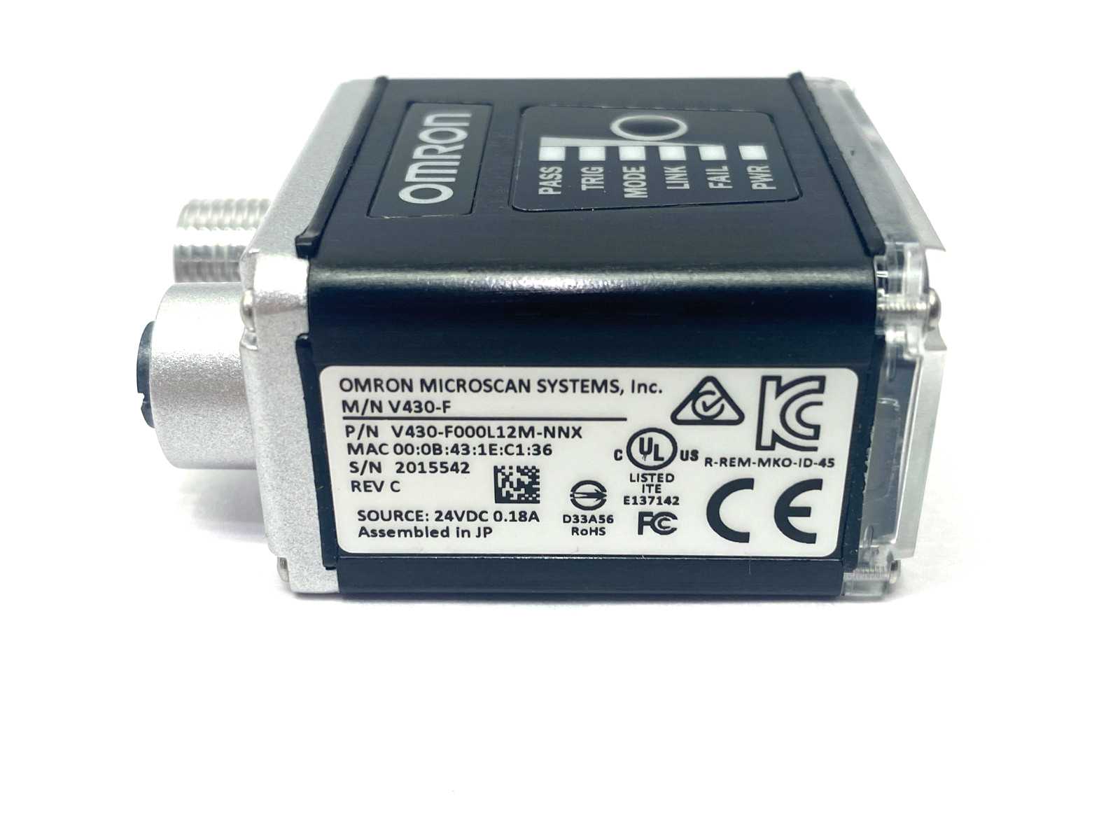 Omron V430-F000L12M-NNX MicroHAWK Code Reader, Long Range 75-1200mm, Autofocus - Maverick Industrial Sales
