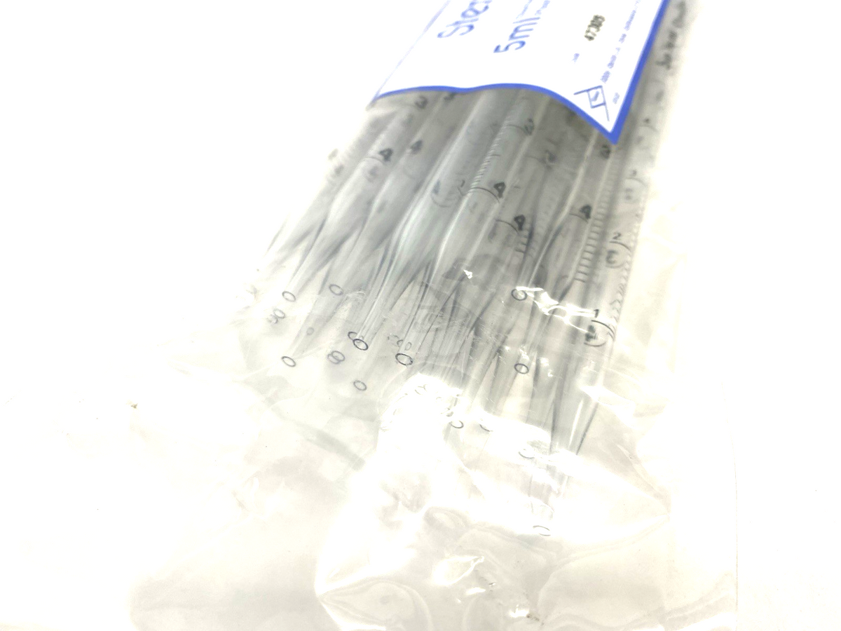 Bibby Sterilin 47305 5mL Sterile Disposable Plastic Pipettes, Clear, 25-PACK - Maverick Industrial Sales