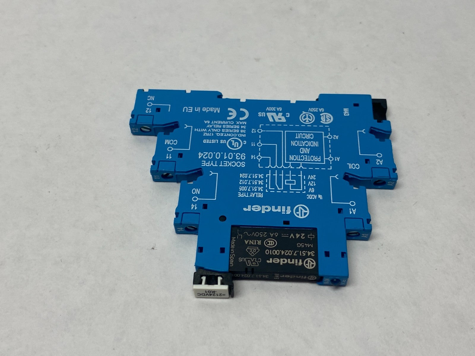Finder 34.51.7.024.0010 Ultra-Slim Relay w/ 93.01.0.024 Socket Base - Maverick Industrial Sales