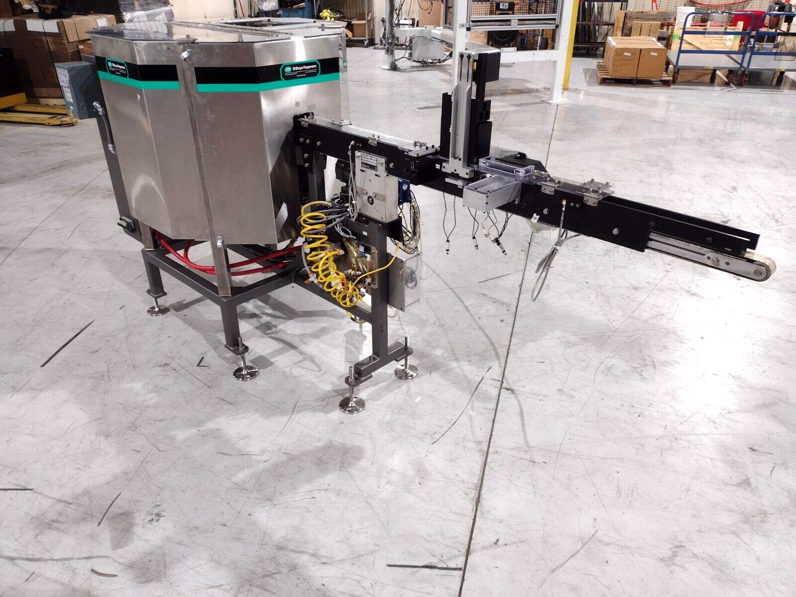 VBCLP-6, VEP-08 | Shibuya Hoppmann VBCLP-6 Centrifugal Vial Feed System, VEP-08 Pre-Feed Elevator - Used - Maverick Industrial Sales