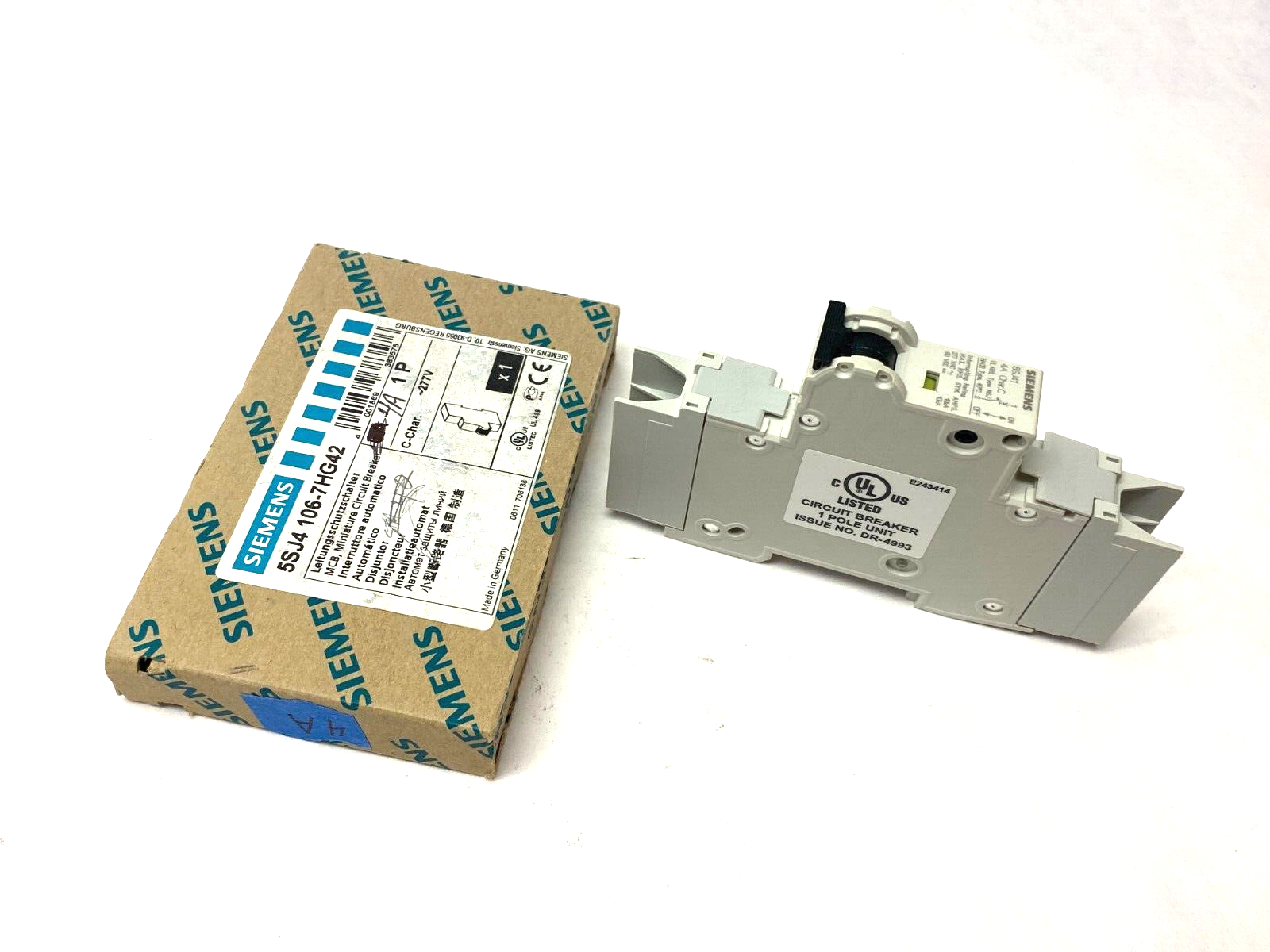 Siemens 5SJ4 106-7HG42 Miniature Circuit Breaker 4A 1-Pole 277V - Maverick Industrial Sales