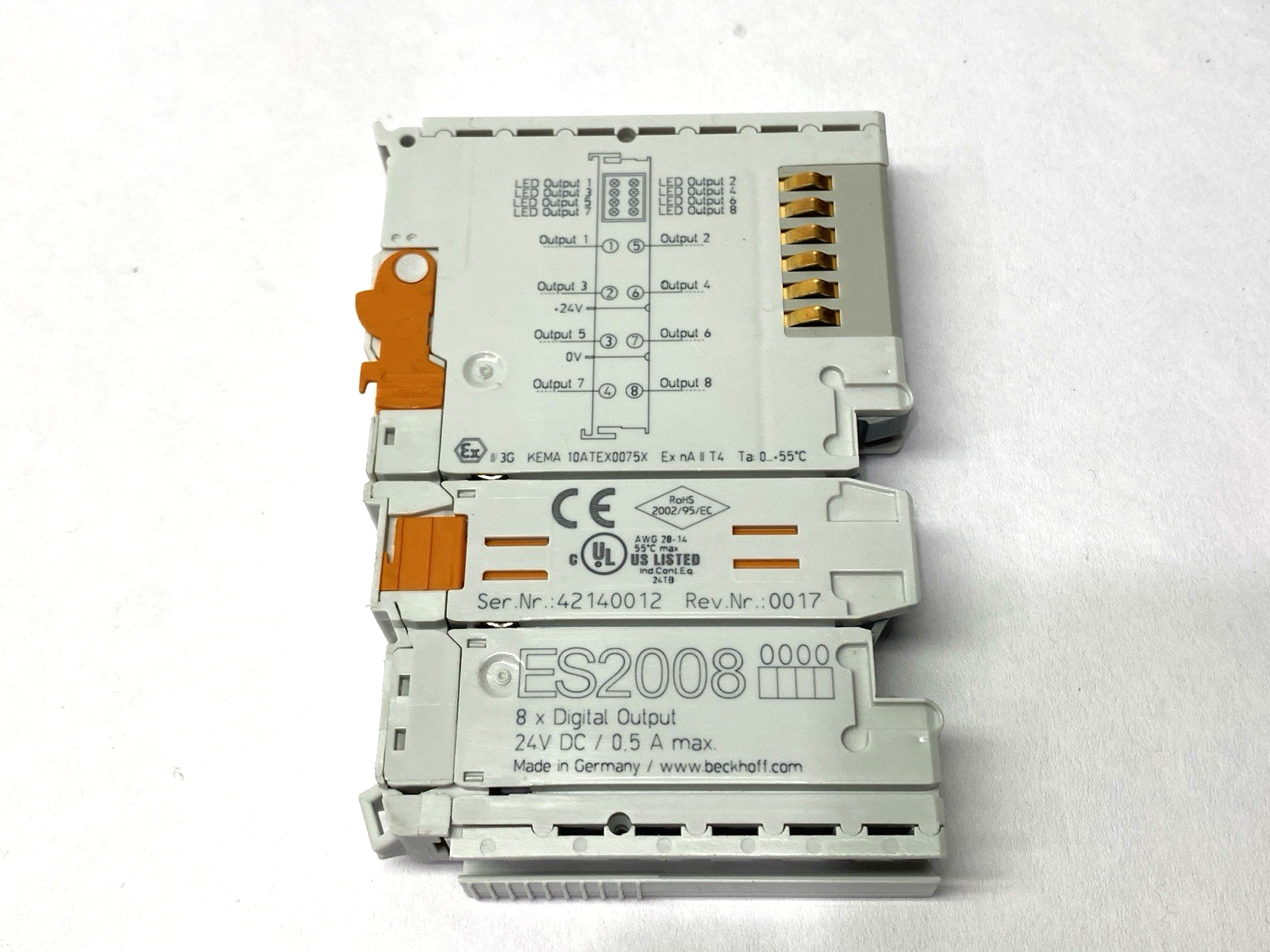 ES2008 | Beckhoff EtherCAT Terminal 8 Digital Output - For parts or not working - Maverick Industrial Sales