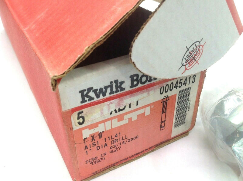 Hilti Kwik Bolt II 00045413 1" X 9" AISI 11K41 Anchor Bolt, 5pcs - Maverick Industrial Sales