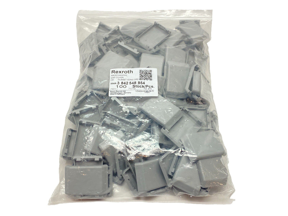 Bosch Rexroth 3842548854 Cap Cover Gusset 40X40 Grey PKG OF 100 - Maverick Industrial Sales