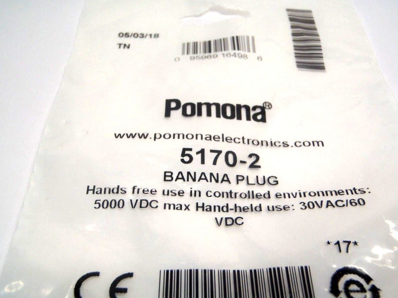 Pomona 5170-2 Red Banana Plug 15A Crimp Solder 30VAC 60VDC - Maverick Industrial Sales