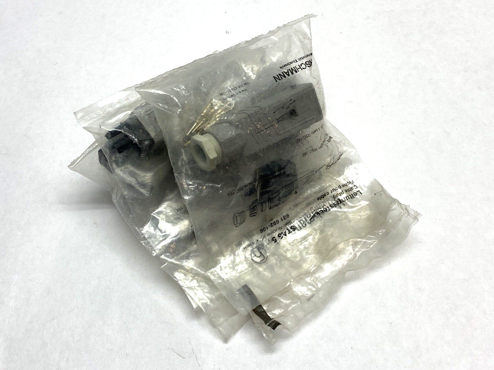 Hirschmann 931692‑106 Leitungsstecker STAS 5 Cable Plug LOT OF 6 - Maverick Industrial Sales