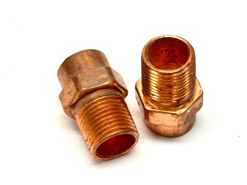 1/2" x 3/8" Male Adapter C x NPT Copper LOT OF 2 - Maverick Industrial Sales