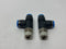 Festo QSTL-1/4-8 Pneumatic Push-In Tee Fitting 1/4" NPT Thread 153121 LOT OF 2 - Maverick Industrial Sales