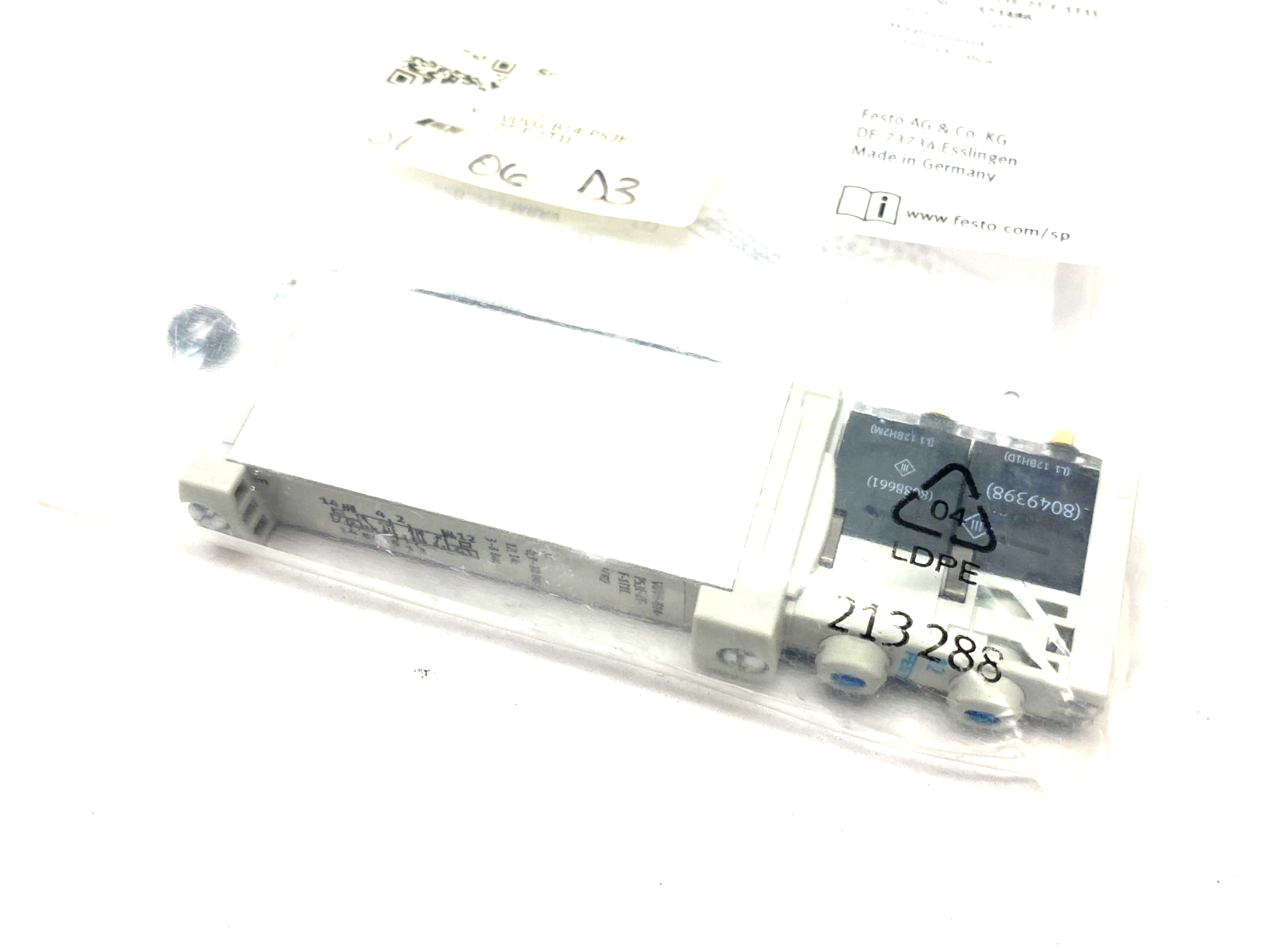 Festo VUVG-B14-P53E-ZT-F-1T1L Solenoid Valve 5/3, Exhausted 573486 - Maverick Industrial Sales