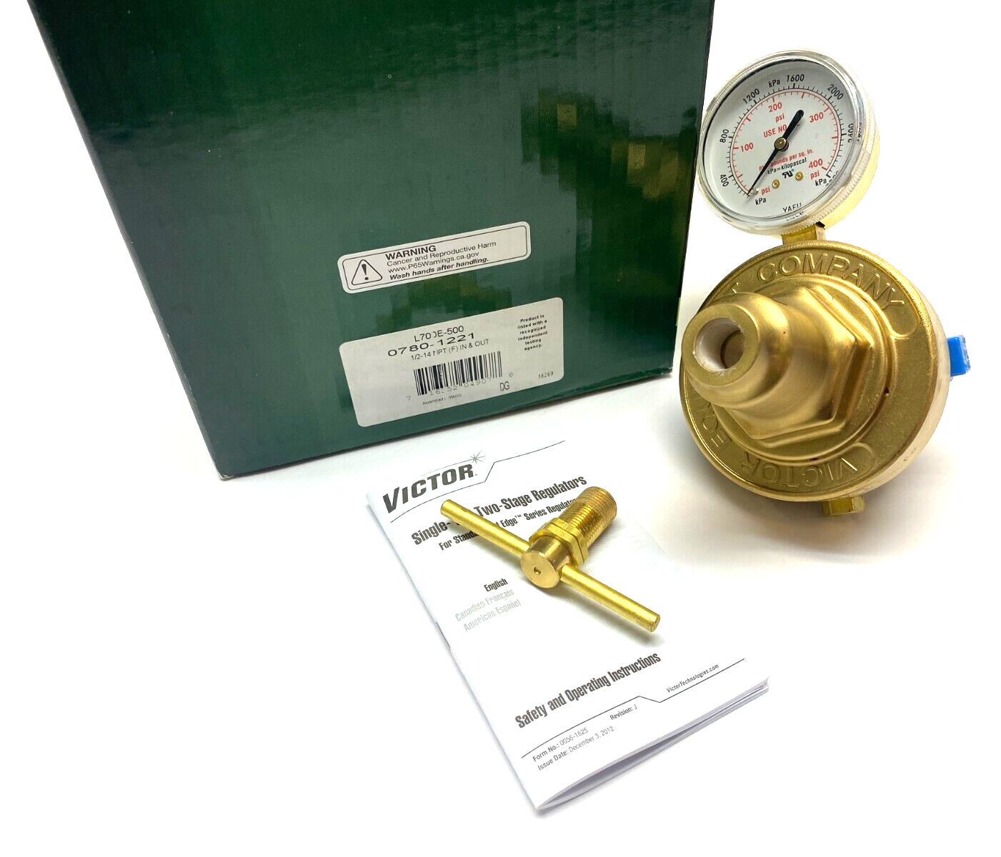 Victor L700E-500 Inline Gas Regulator 10-200psi 1/2" NPT Fem In & Out 0780-1221 - Maverick Industrial Sales