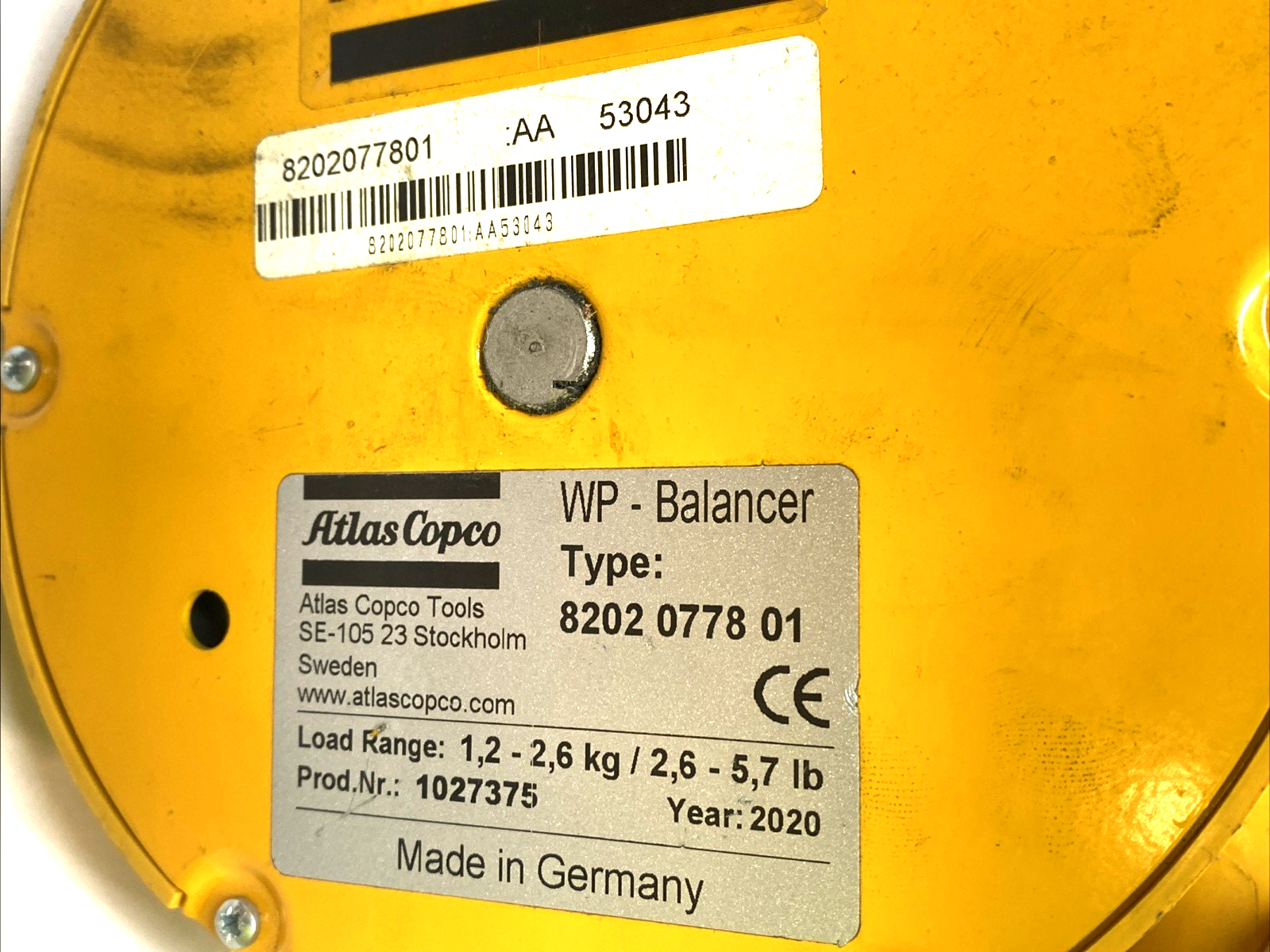 8202 0778 01 | Atlas Copco WP Tool Balancer 2.6-5.7 lb - Used - Maverick Industrial Sales