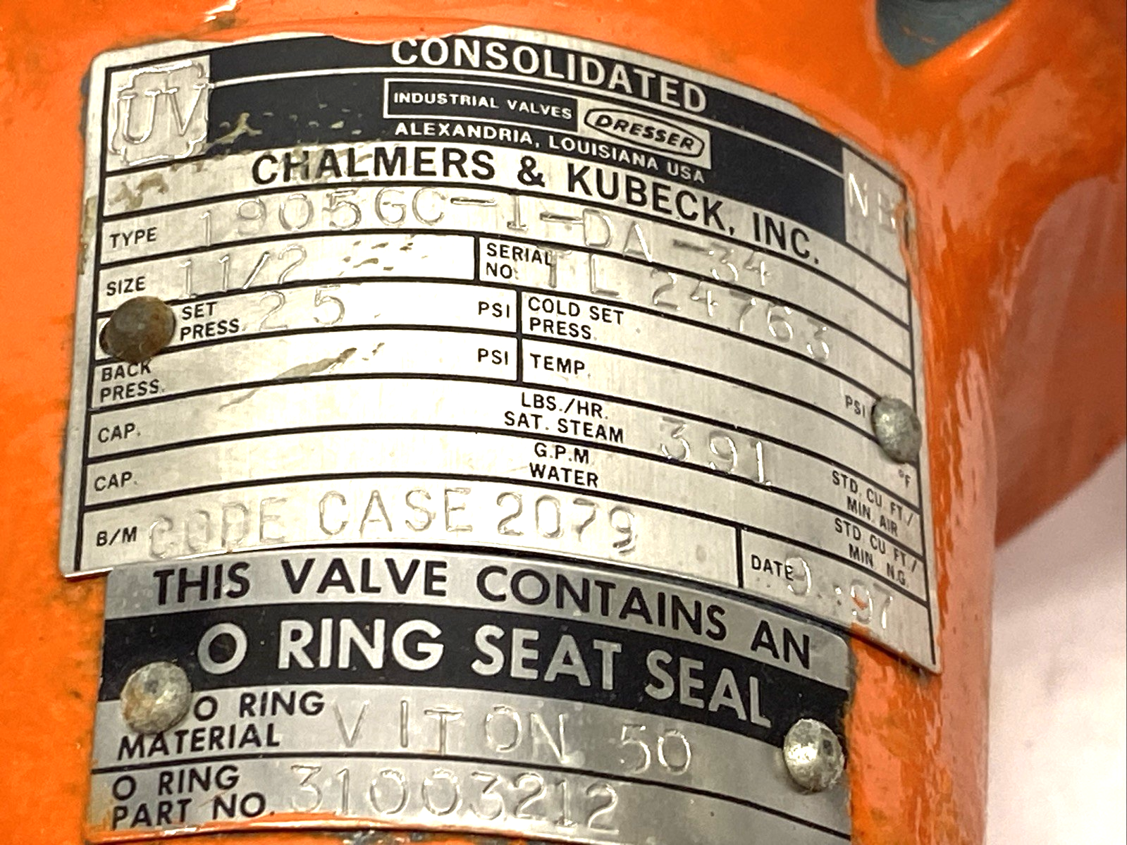 1905GC-1-DA-34 | Dresser Consolidated Safety Relief Valve 1-1/2" - Used - Maverick Industrial Sales