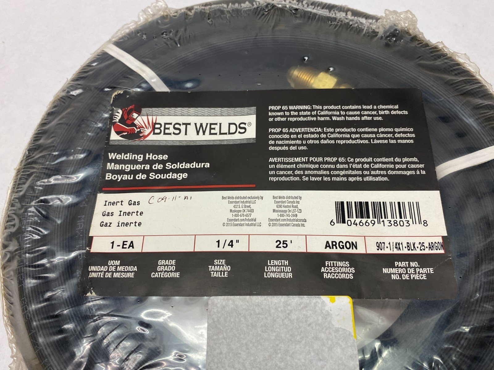 Best Welds 907-1/4X1-BLK-25-ARGON Inert Gas Welding Hose - Maverick Industrial Sales