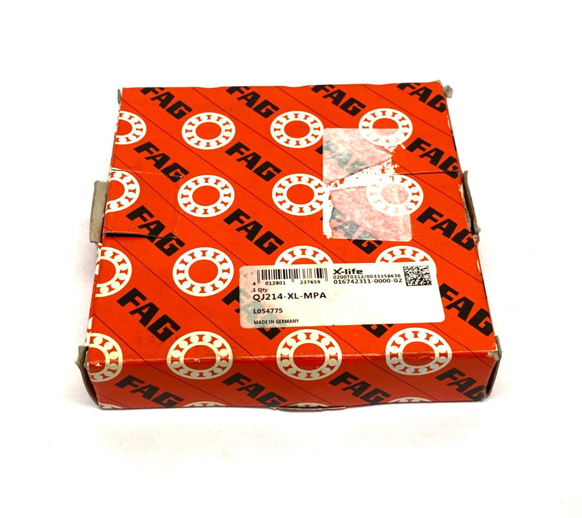 QJ214-XL-MPA | Fag X-life Four-Point Contact Bearing Solid Brass Cage 125mm OD - New – Open box - Maverick Industrial Sales