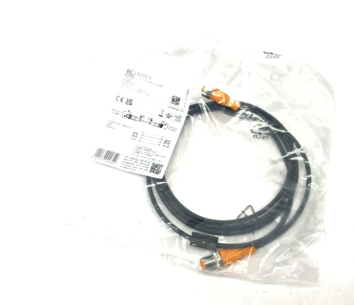EVC013 | ifm Connection Cable M12 M to F 2m Length VDOGH040MSS0002H04STGH040MSS - New - Maverick Industrial Sales