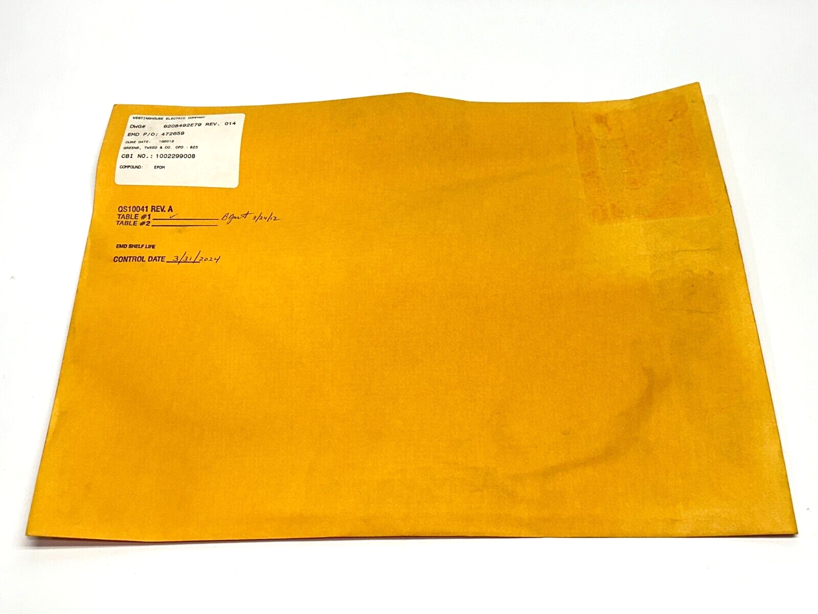Westinghouse Electric Company 620B492E79 Rev. 014 EPDM O-Ring - Maverick Industrial Sales