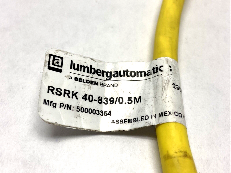 Lumberg RSRK 40-839/0.5M Sensor Cordset 500003364 - Maverick Industrial Sales