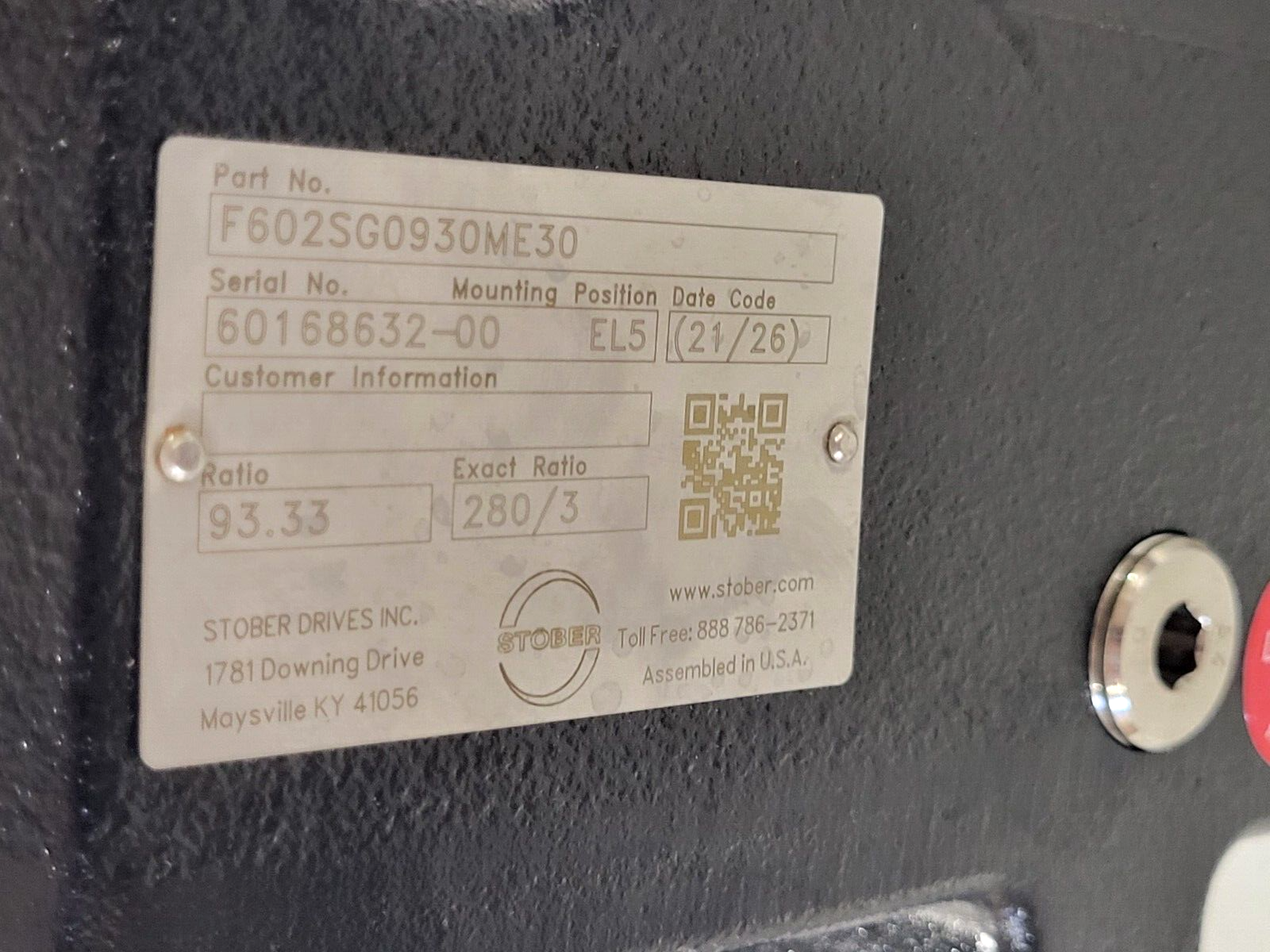 Stober F602SG0930ME30 Gearbox - Maverick Industrial Sales