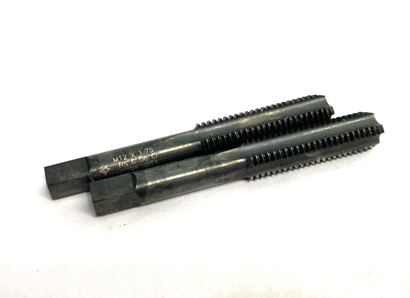 None | Cleveland M12 X 1.75 HSG D6 DI H2296 Straight Flute Hand Tap 4-Flute LOT OF 2 - New Other - Maverick Industrial Sales