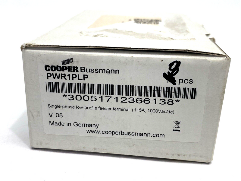 Bussmann PWR1PLP Comb Busbara, Low-Profile Feeder Terminal 115A, LOT OF 8 - Maverick Industrial Sales